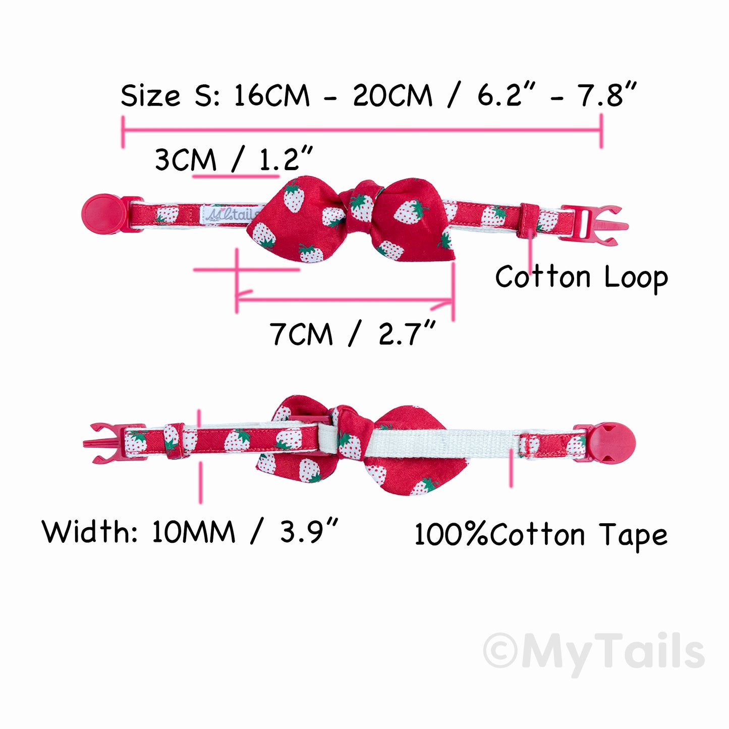 베리 머치 레드 고양이 수염 리본 고양이목걸이 안전 버클