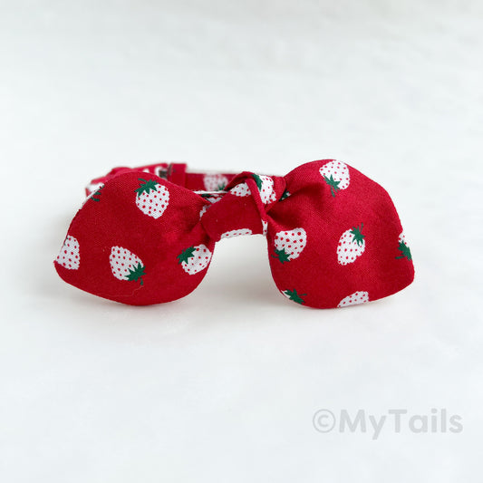 Berry Much Red Whisker Bow Cat Collar Breakaway Buckle