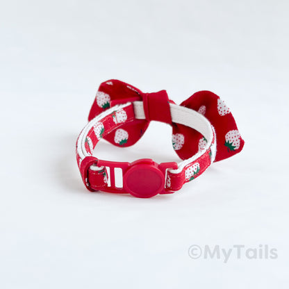 Berry Much Red Whisker Bow Cat Collar Breakaway Buckle