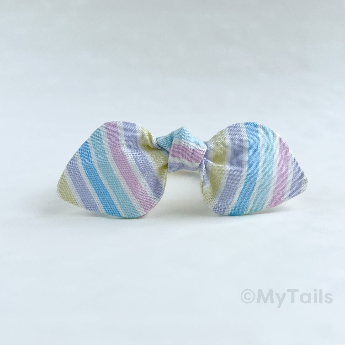 Pastel Rainbow Whisker Bow Cat Collar Breakaway Buckle